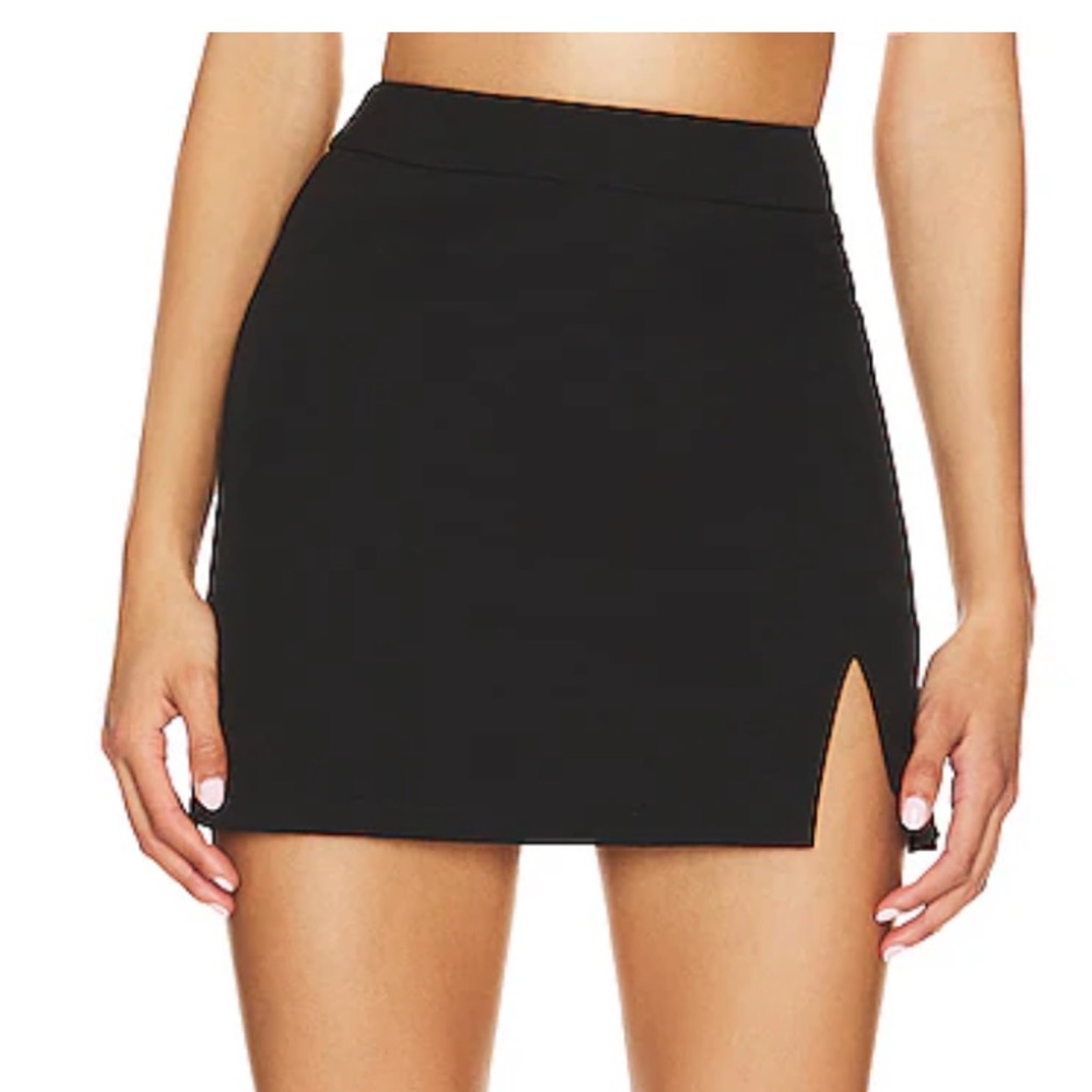 SNDYS Black Mini Skirt with Side Slit